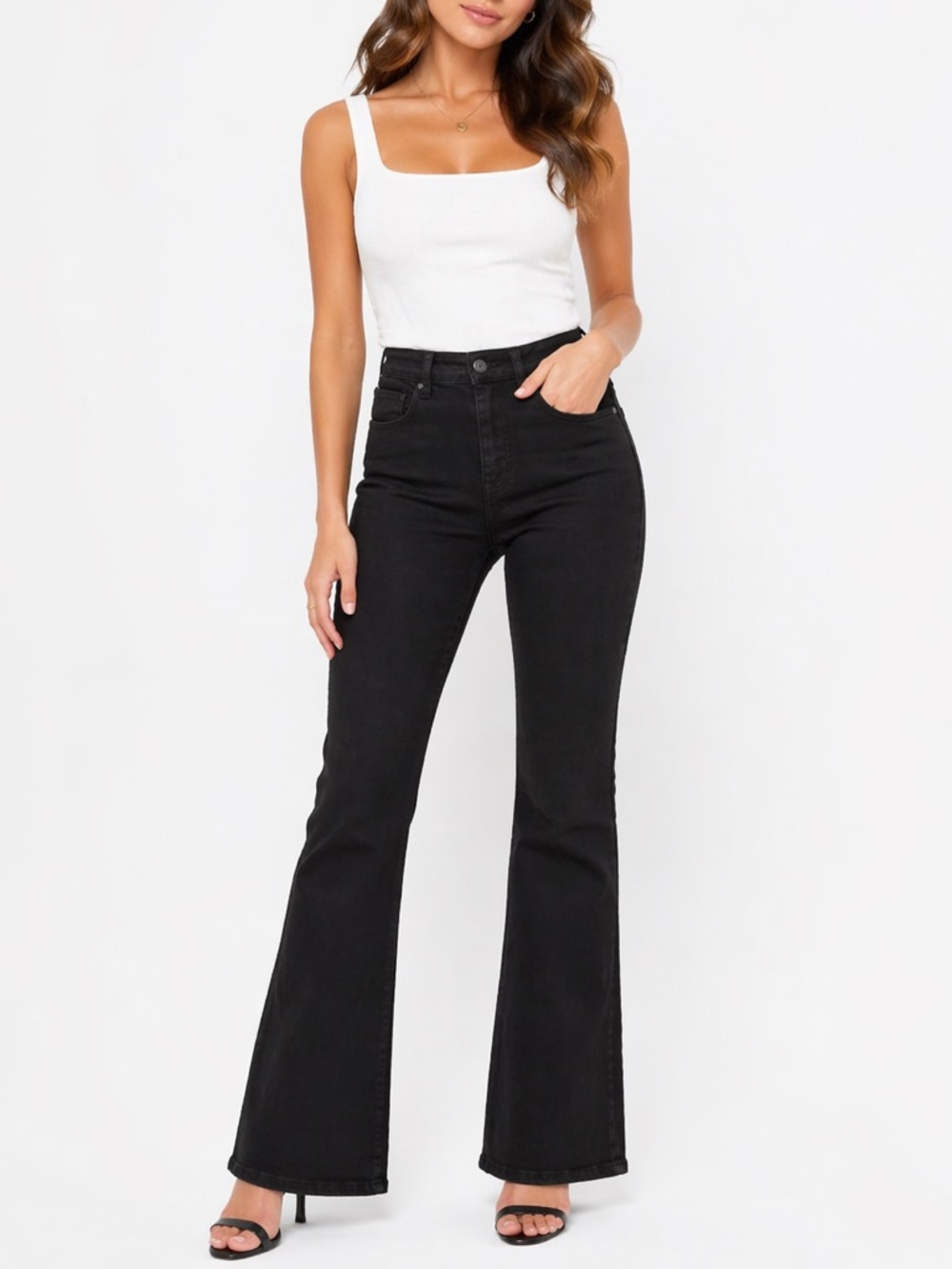 EUC Rewash Size 28 Women's Black Flare Jeans